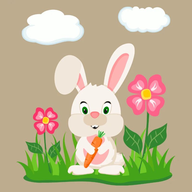 Cute Rabbit with Carrot Bunny Bunny Easter Bunny