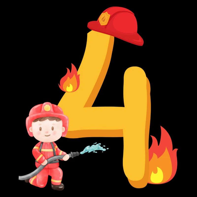 Quatrième anniversaire Extinction d’incendie des pompiers pour le 4e anniversaire