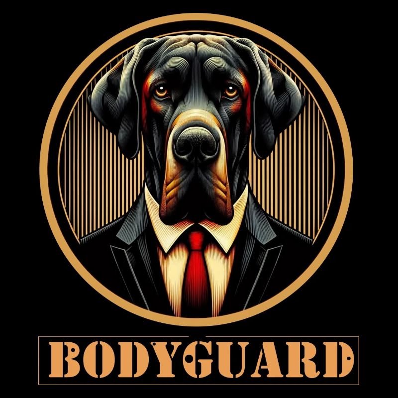 Bodyguard Hund im Anzug
