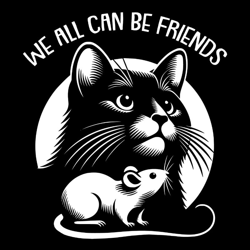 Katze und Maus in Freundschaft Frieden und Liebe