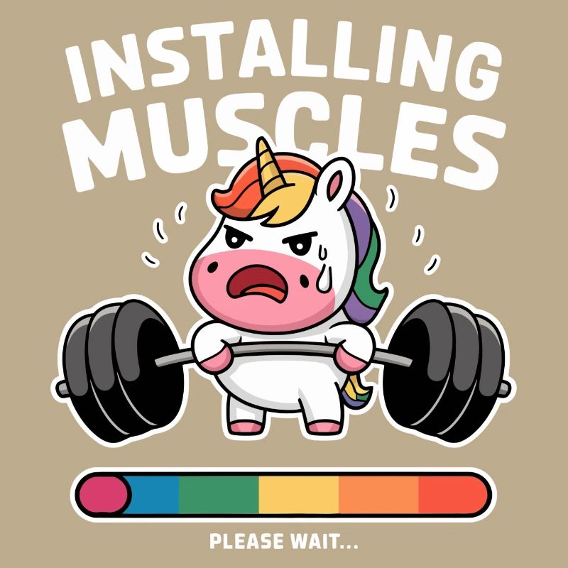 Unicorn Lifts Weights Loading
