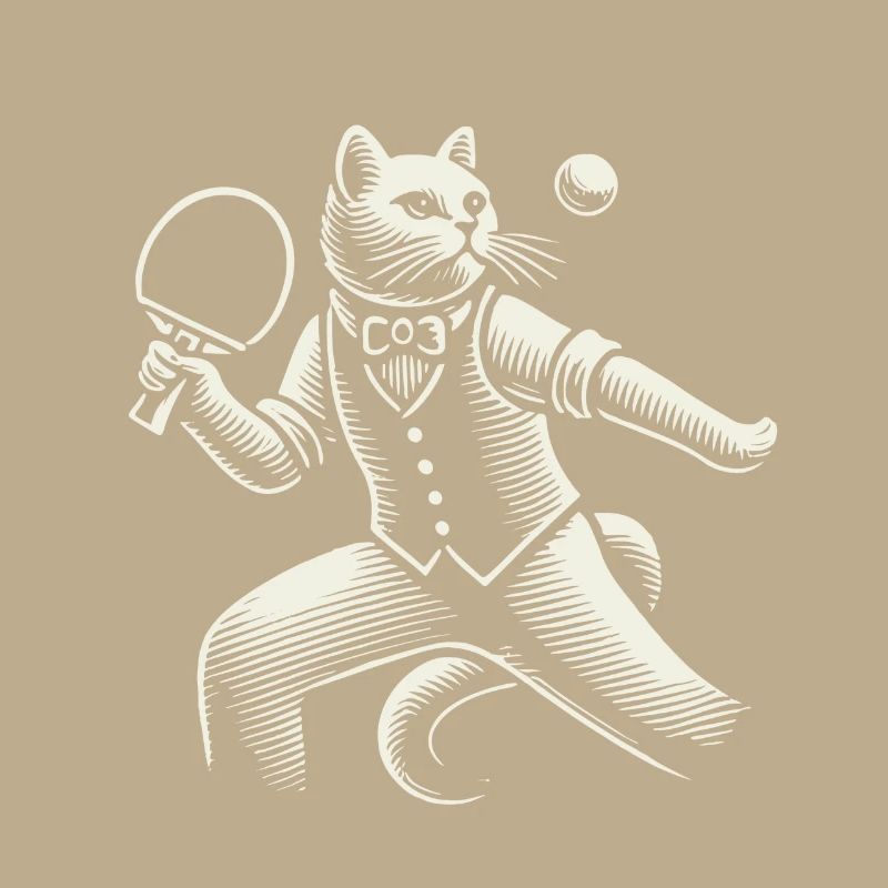 Cute Cat Plays Table Tennis Masterfully