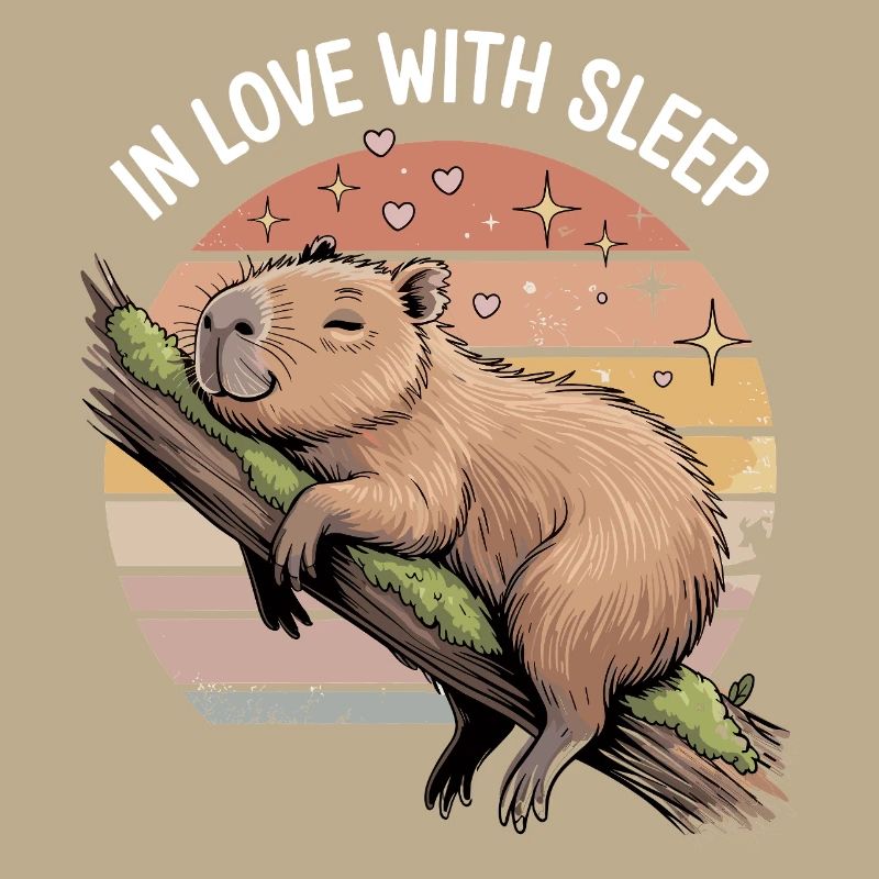 Conception de sommeil Capybara mignon