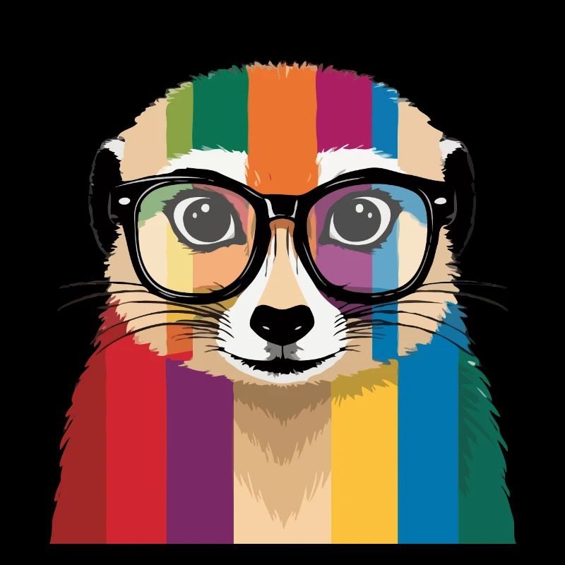 Erdmännchen Brille Bunt Cool