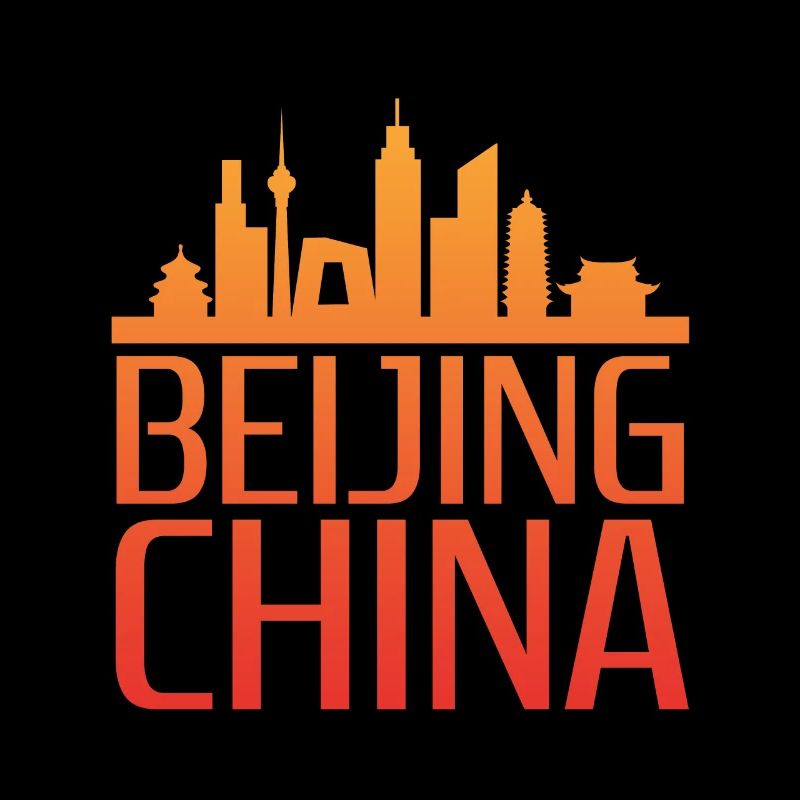 Stylized Beijing Skyline Motif