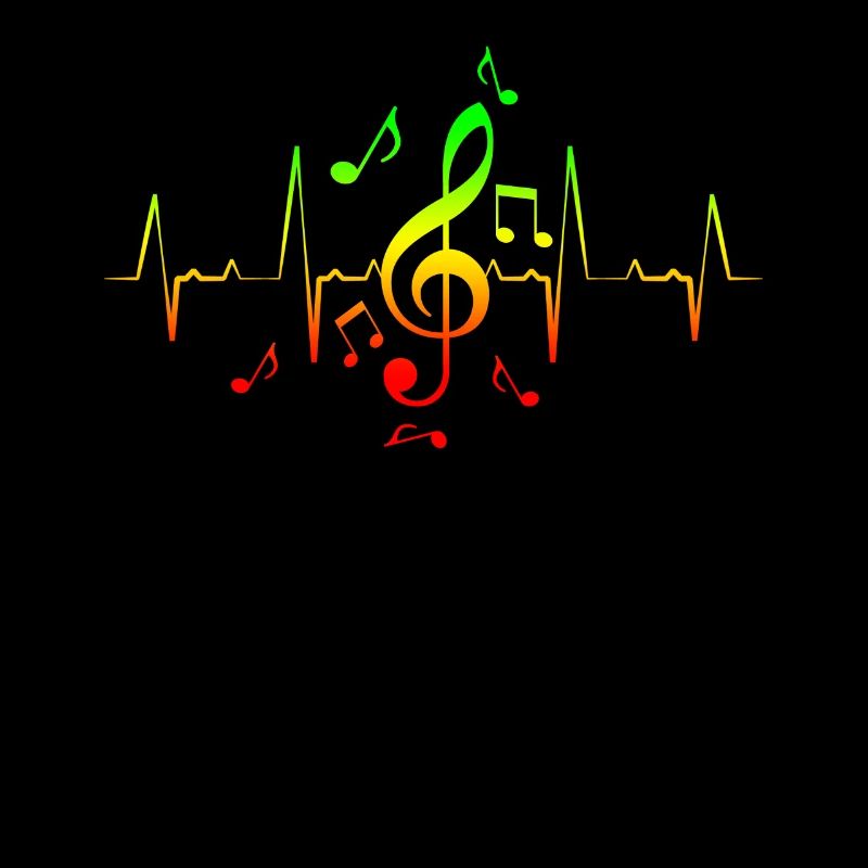 Reggae Music Note Hearbeat
