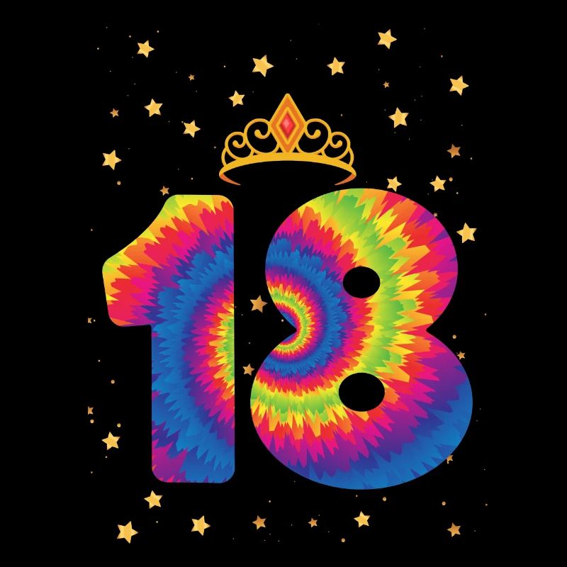 18e anniversaire Krone | Anniversaire sur le thème de Tie Dye