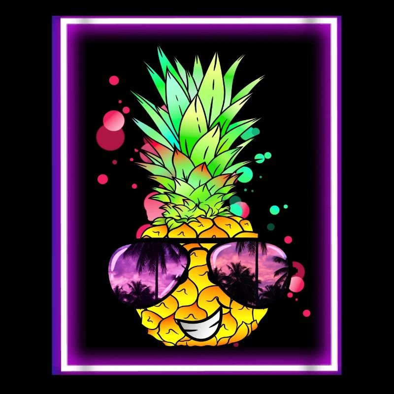 Ananas Retro Neon Art