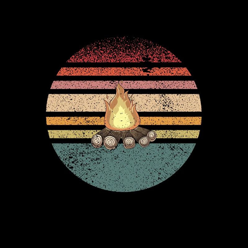 Campfire Camping Retro