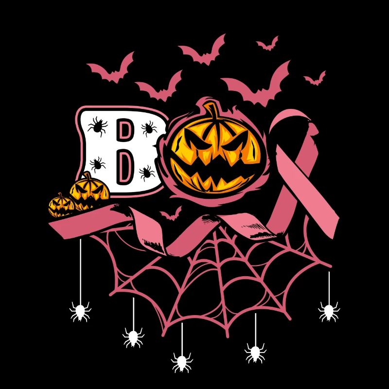Boo Spooky Halloween Pumpkin Bats Rose