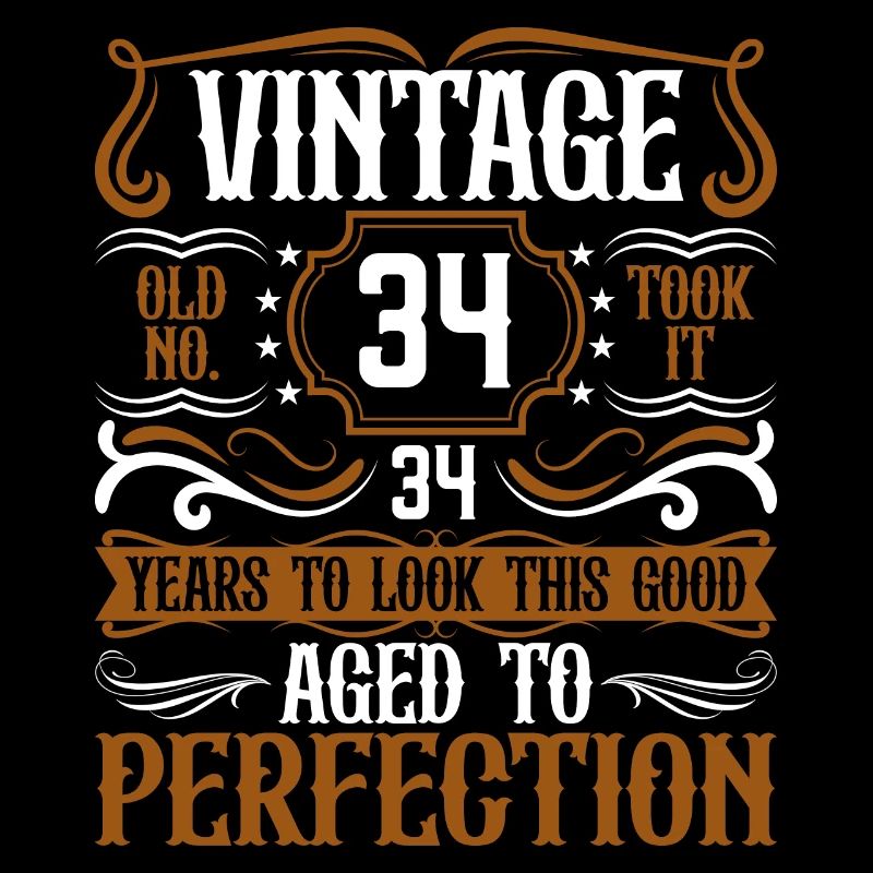 34e anniversaire Vintage Rétro