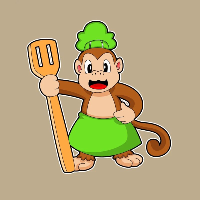 Cuisinier singe Cuisine de la spatule