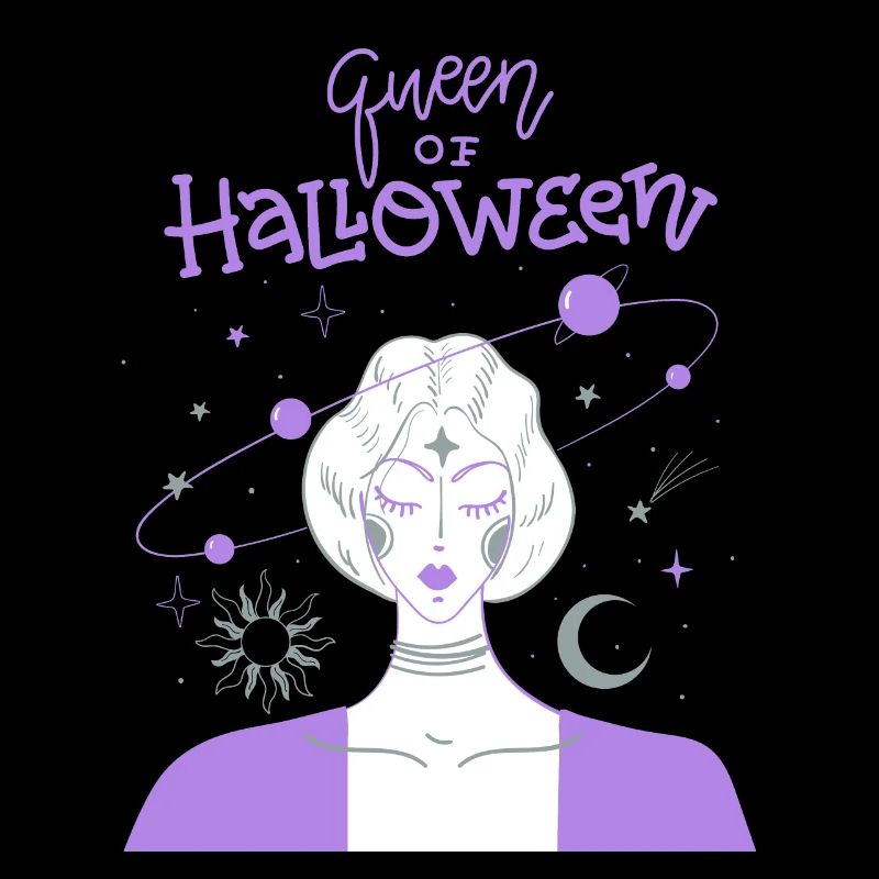 Comic Hexe, lustiger Halloween Spruch