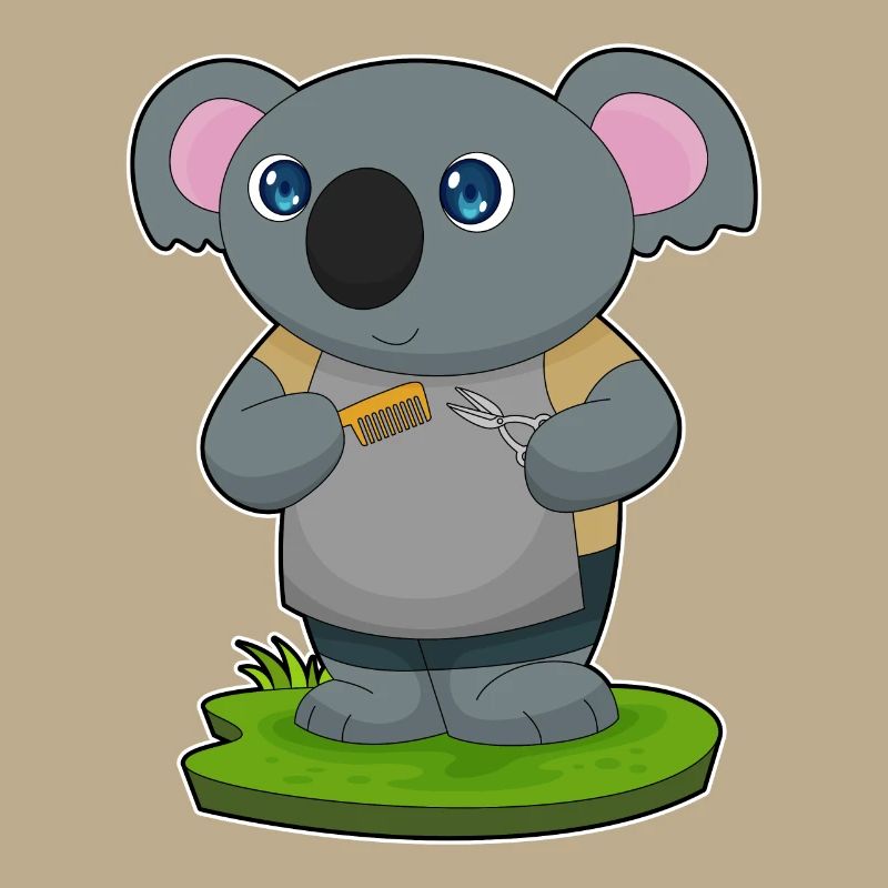 Koala Coiffeur Ciseaux Peigne