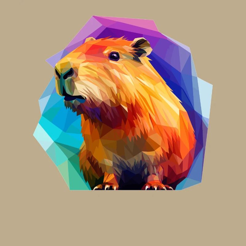 Capybara Low Polygon Design
