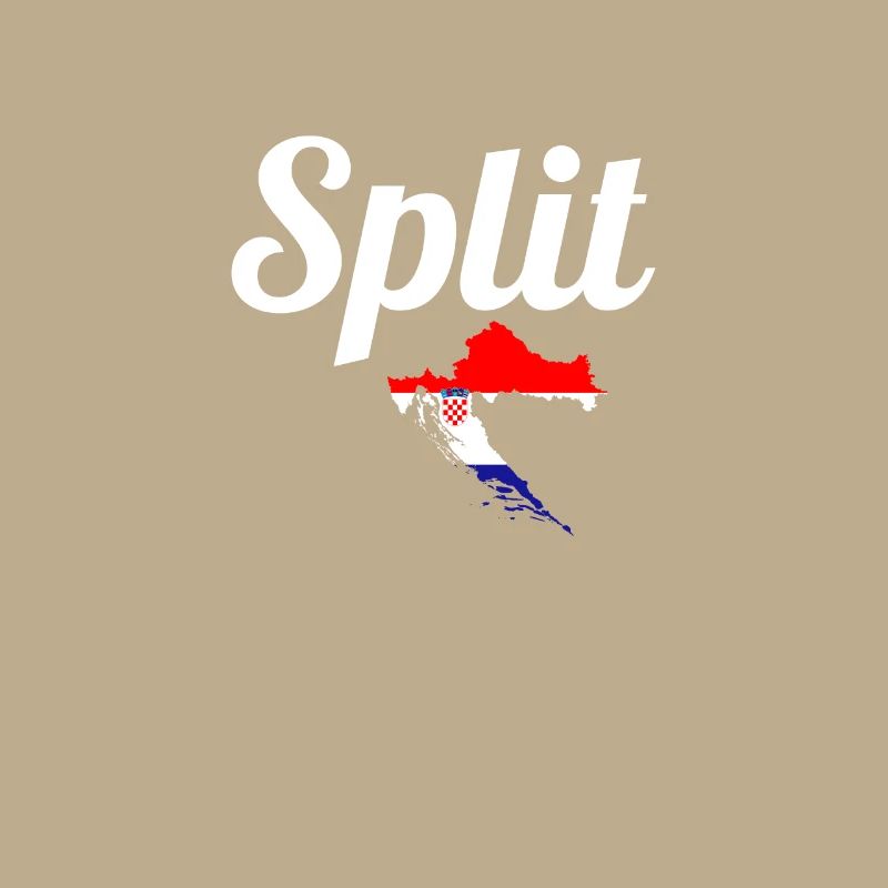 Split Map Croatia Croatian Flag Croatian