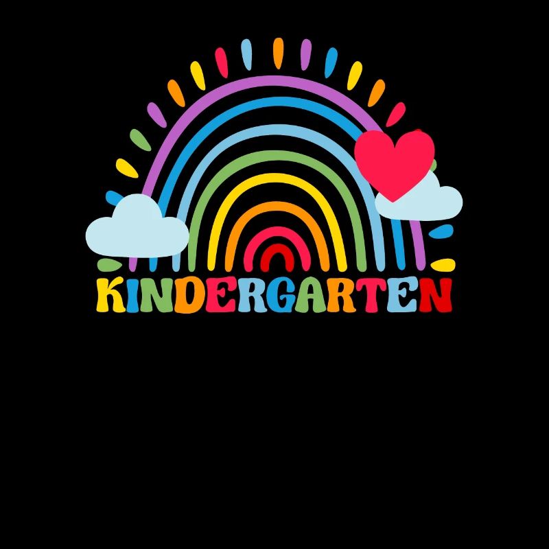 Kindergarten Regenbogen Mädchen Jungen Lehrer Team