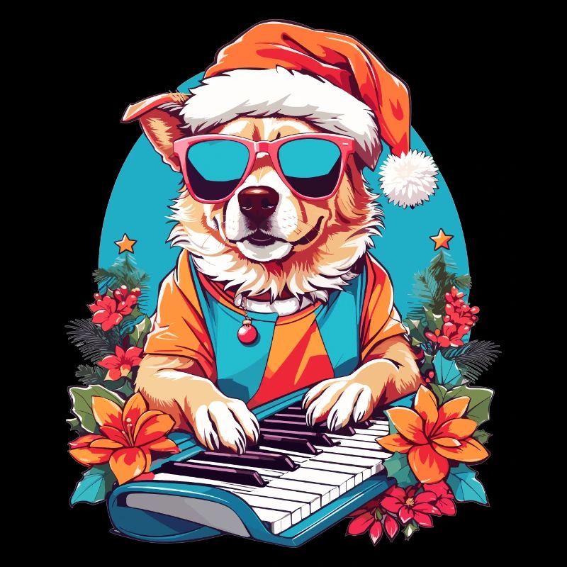 Hund mit Piano