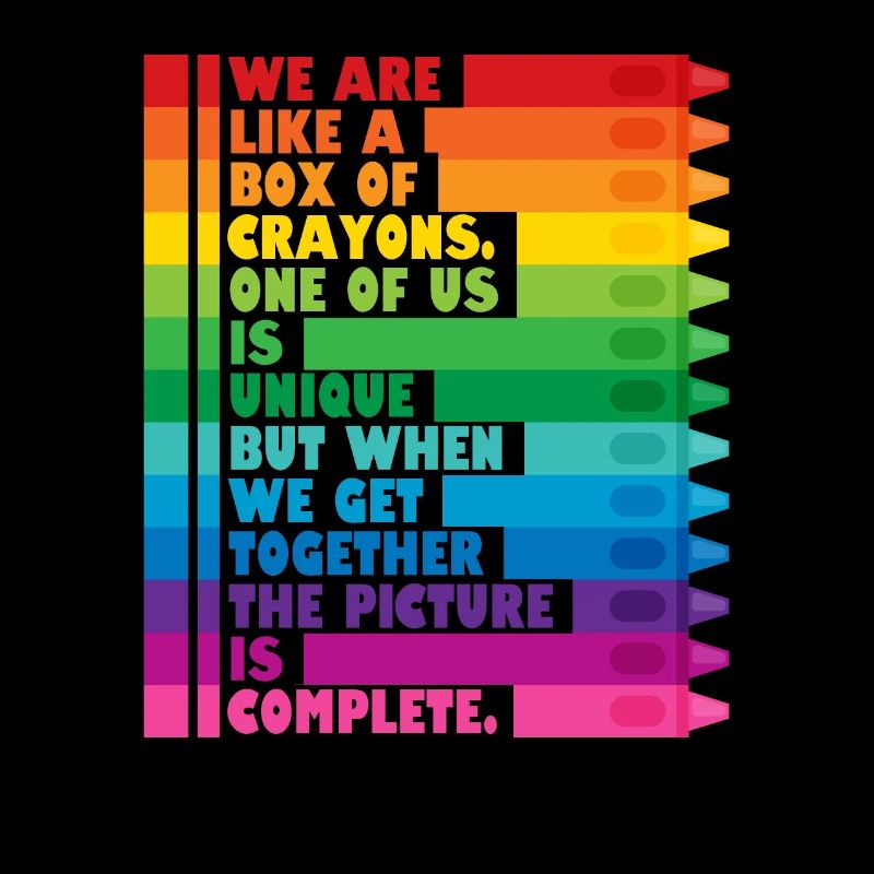 Nous sommes comme une boîte de crayons de couleur Funnier