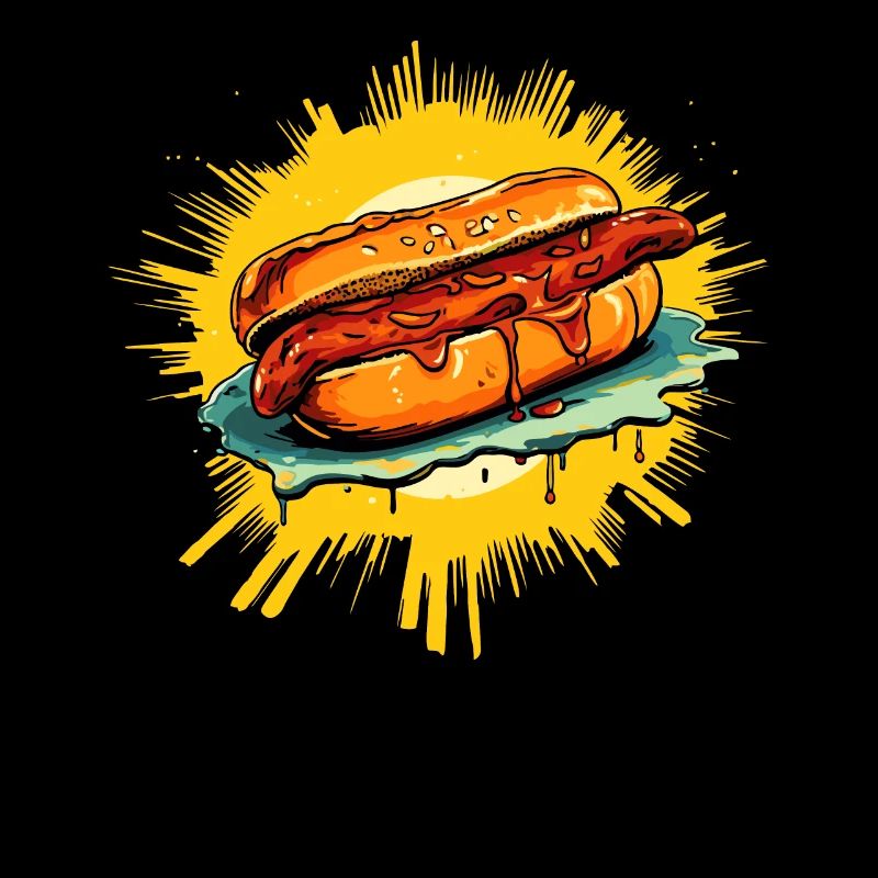 Der Heiligenschein der mächtigen Wurst im Brötchen