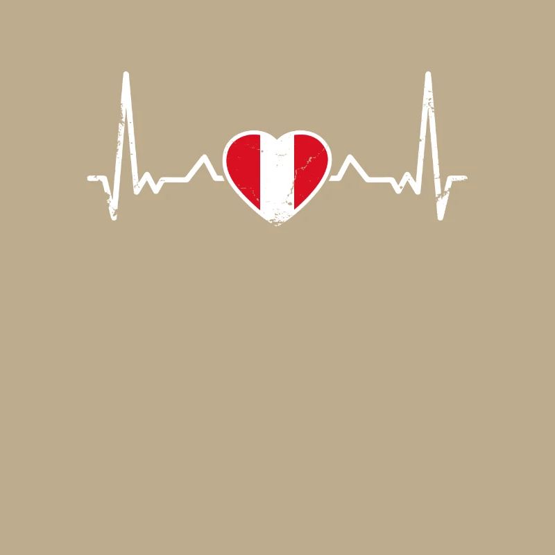 Peru Vintage Heartbeat Peruvian Flag
