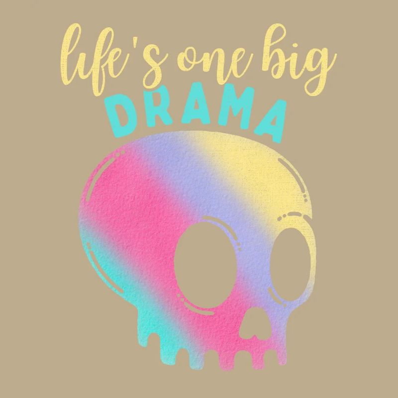 Funny Saying Rainbow Skull in Comic Style
