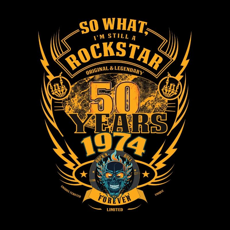 50th Birthday 1974 Rock and Roll Forever Gift