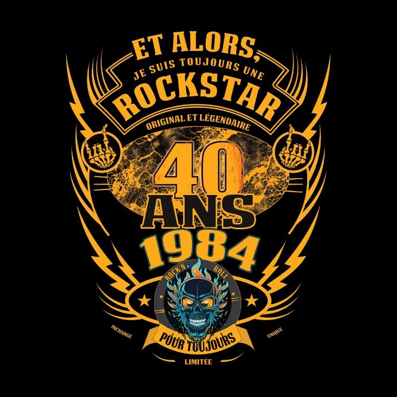 40th Birthday 1984 Rock and Roll Forever Gift