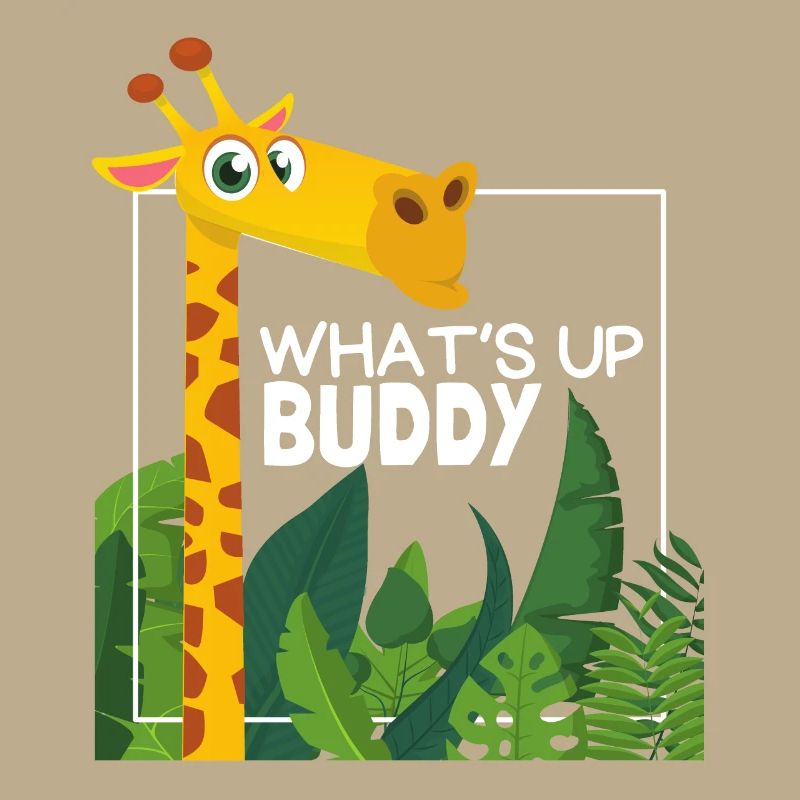 Lustige Giraffe, Comic Stil, Spruch