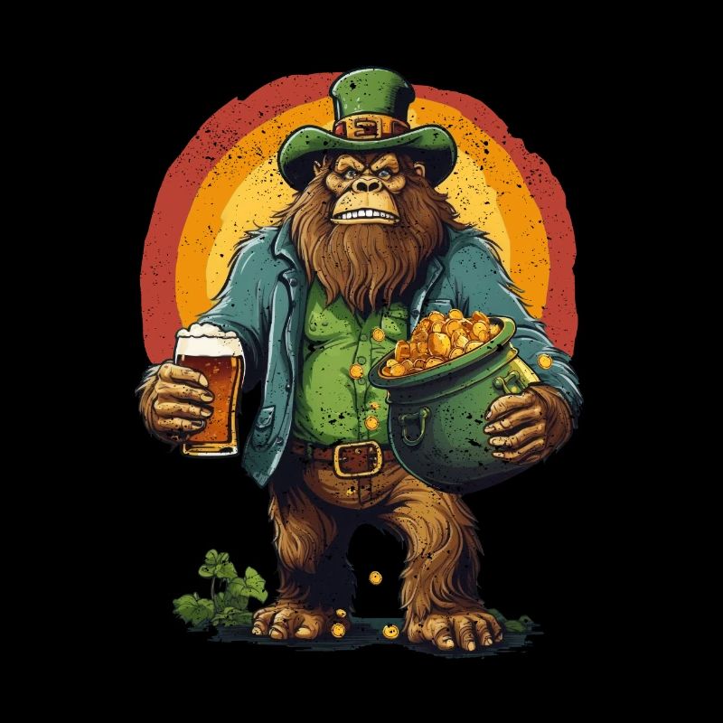 Leprechaun Bigfoot Saint Patricks Day Regenbogen