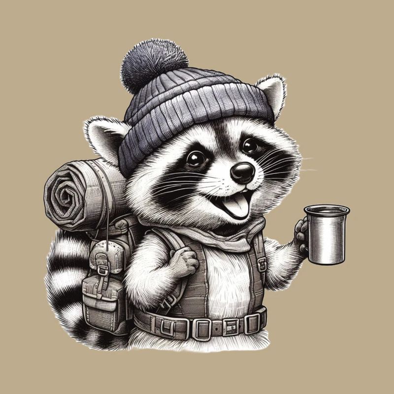 Backpacker Waschbär