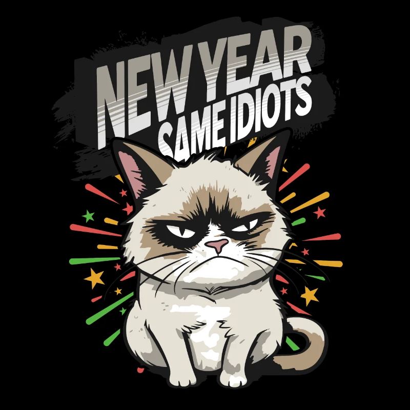 Same Idiots - Pyjama Bonne Année Chat en Colère