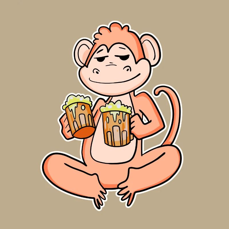 Affe mit Bier