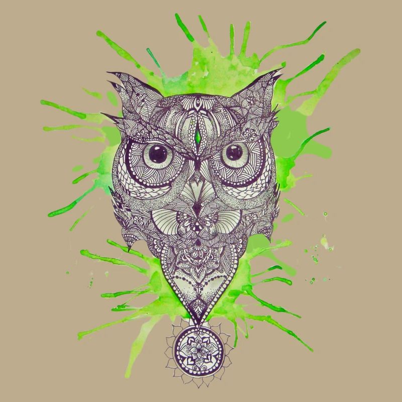 Mandala-Eule - Platsch