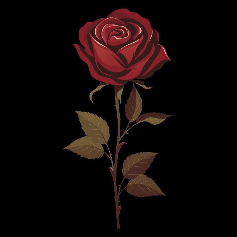 Rose rouge Vintage graphique esthétique fleur cadeau