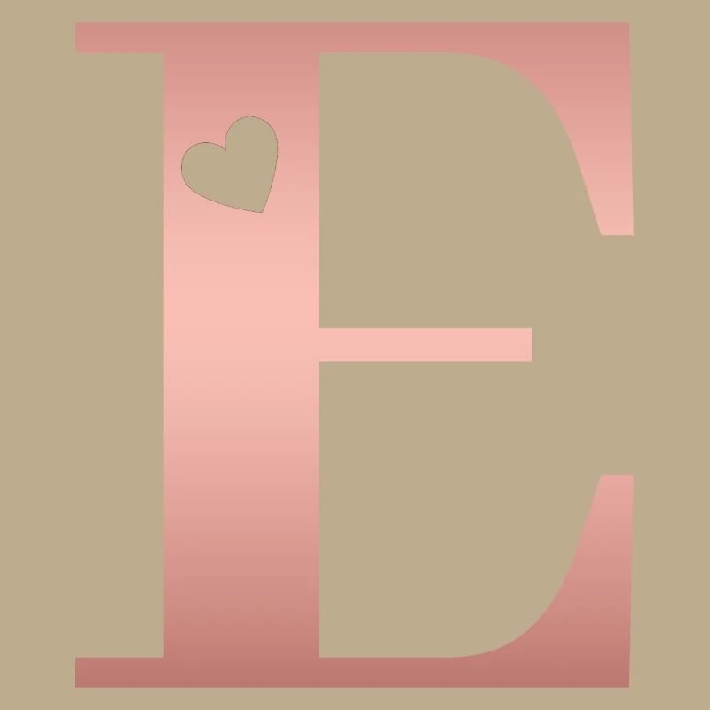 Letter E Rose Gold