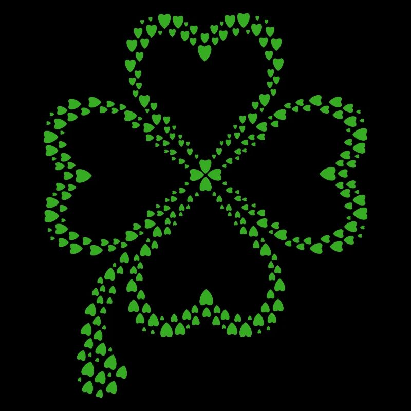 Trèfle vert fait de cœurs