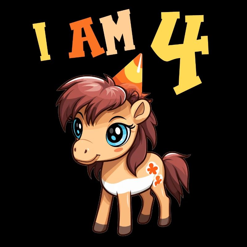 Ich bin 4 Jahre alt Pferde Pferd 4. Geburtstag