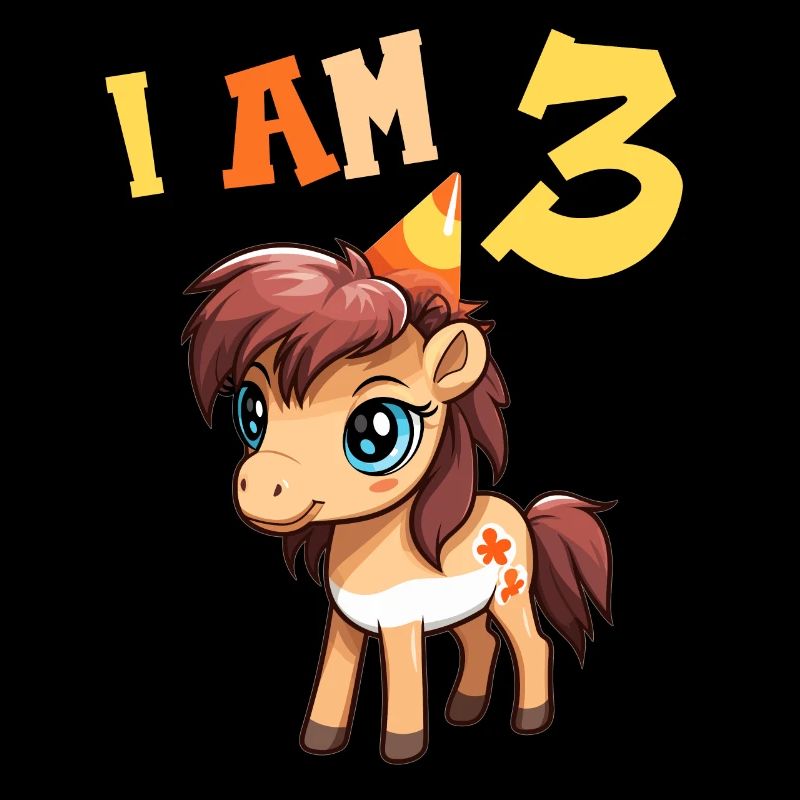Ich bin 3 Jahre alt Pferde Pferd 3. Geburtstag