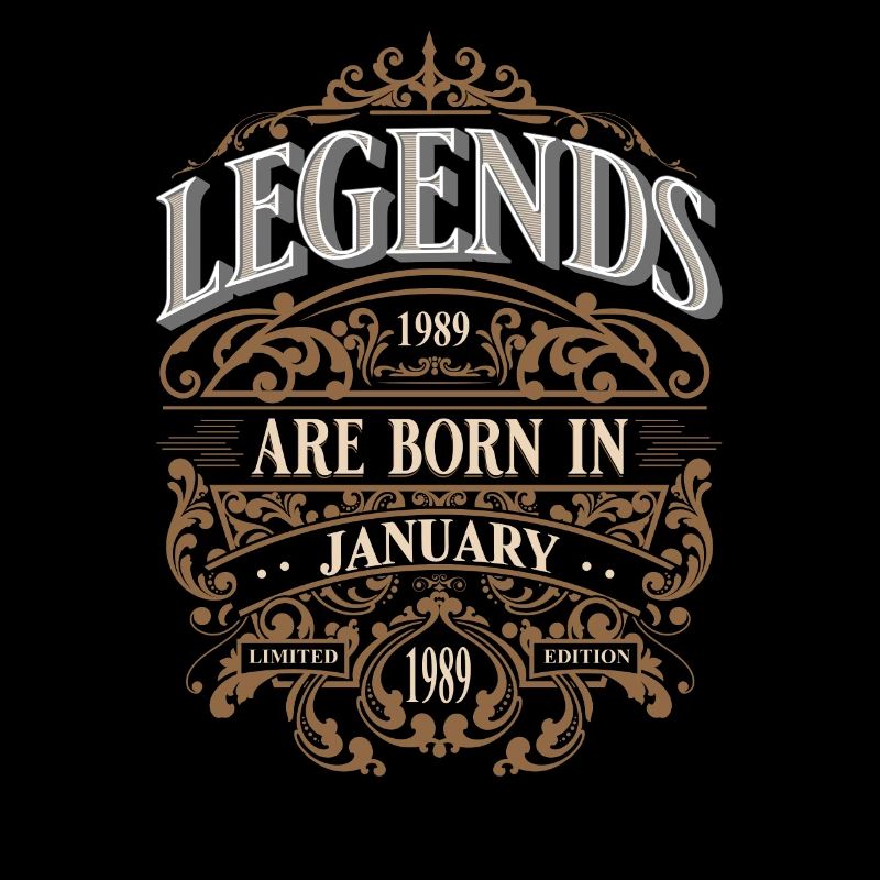 1989 Janvier Né Anniversaire Année De Naissance Légende
