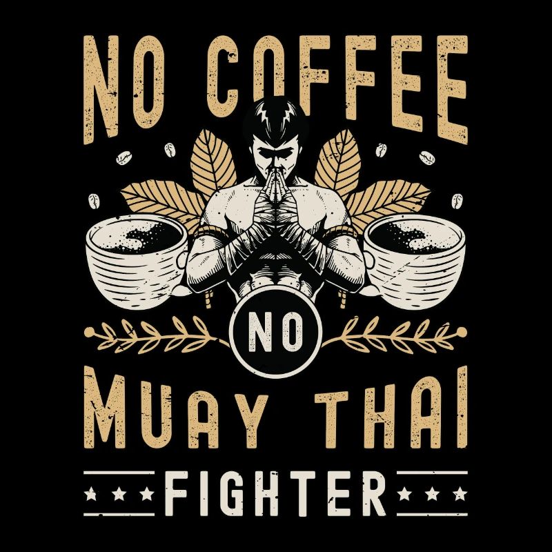 Muay Thai Fighter Pas De Café Pas De Boxe Amateur De Café