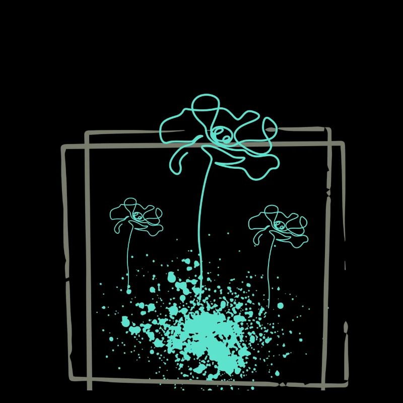 Blaue Blumen im Garten Modern Art Design