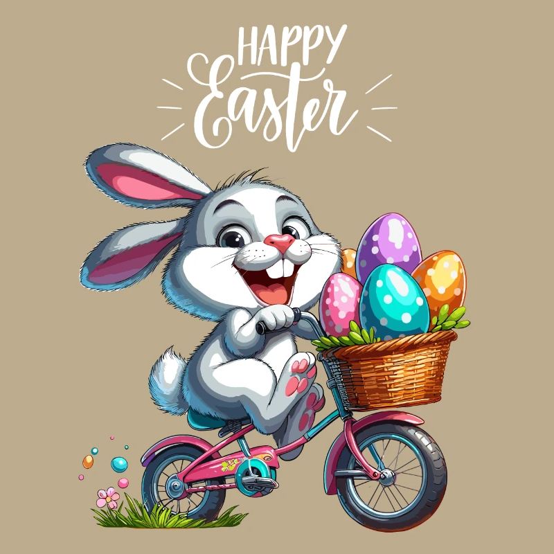 Easter Bunny Bicycle Easter Easter Eggs Kids Funny
