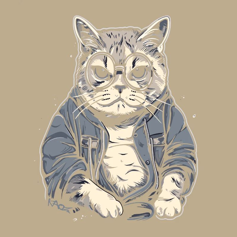 Ältere, intelligente Oma oder Opa Katze mit Brille
