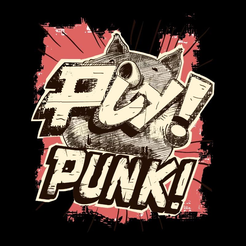 Cochon punk de dessin animé