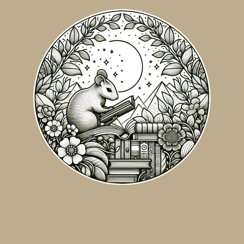 Mouse Wilderness Book Reading Illustration