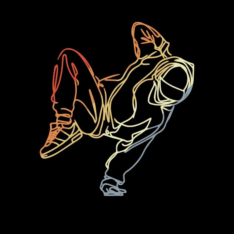 Retro Breakdancer Skizze