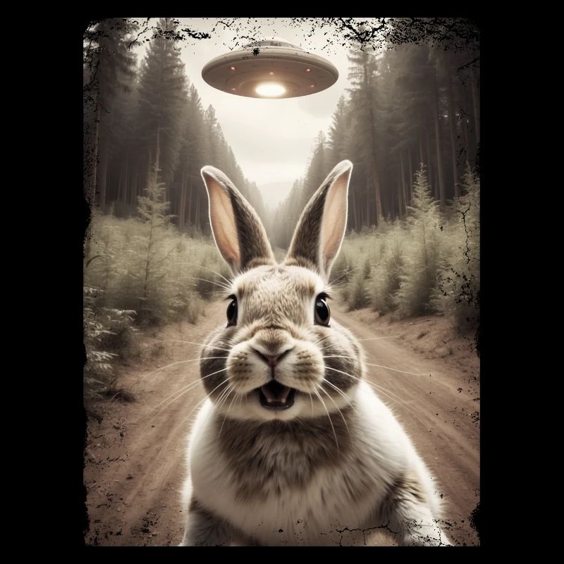 Funny Bunny Selfie Alien Spaceship