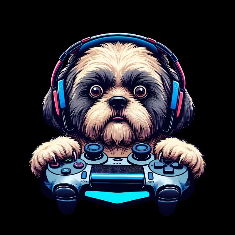 Nerds du jeu, amateurs de chiens Shih Tzu
