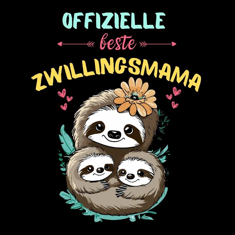 Muttertag Mama Zwillinge Faultier Niedlich Geburt